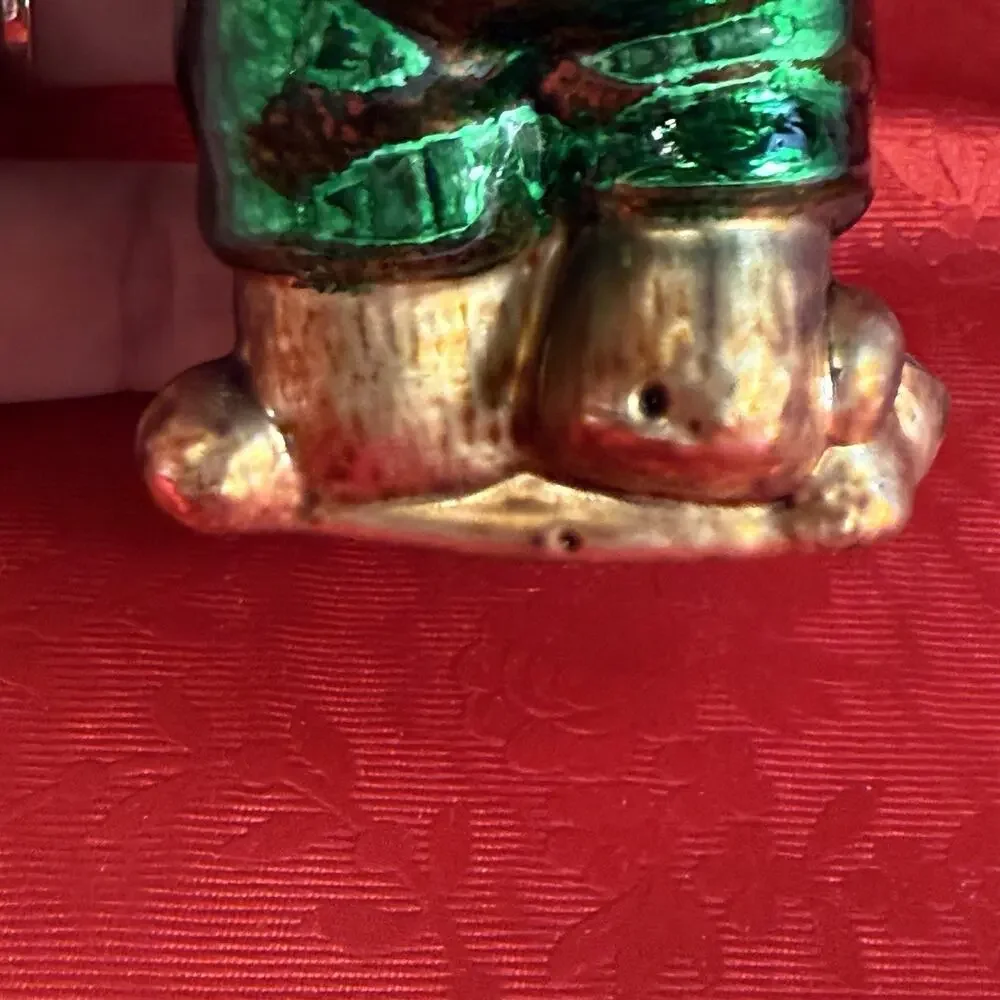 Anthropomorphic Teddy Bear Old World Glass Christmas Ornament Embellished
